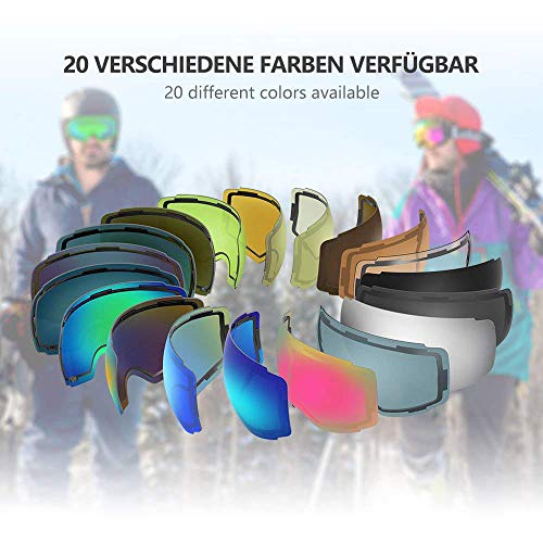 OutdoorMaster Ski Goggles PRO Frameless, Interchangeable Lens 100 UV400 Protection Snow