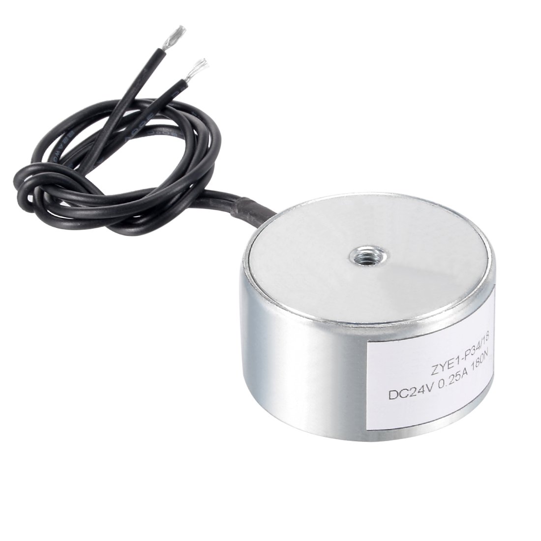uxcell DC24V 180N Lift Holding Electromagnet Sucking Disc Electric Lifting Magnet Solenoid 34mm x 18mm