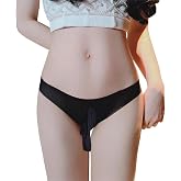FASXIR Seamless Pouch Panties Sissy Thong Mesh Underwear | Ultra Thin T Back G String Briefs with Low Waist Stretch Fabric for Femboy, Crossdresser, Cosplay and Daily Wear