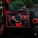Bentolin 20Pcs Red Full Set Interior Decoration Trim Kit Compatible for Wrangler 2011-2017 4 Door Air Outlet & Door Inner Handle & Handbrake Trim & Cup Holder & Gear Shift Knobs Cover Trim