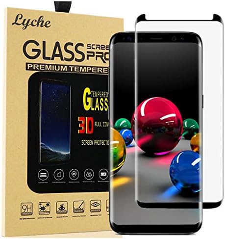 Galaxy S8 Screen Protector,Galaxy S8 Tempered Glass,Lyche [Bubble Free] [9H Hardness] [Case Friendly] [Anti-Scratch] Screen Protector for Samsung Galaxy S8#Black
