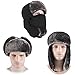 mysuntown Winter Hats for Men, Ushanka Trapper Hat Russian Hat with Mask, Cold Weather Mens Winter Hats with Ear Flaps (Drak Black)