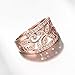 Zarbrina Jewellery Women Brass Plated with 18K Gold Glamorous Cubic Zirconia Crystal Wedding Engagement Rings Cocktail Princess Promise Rings for Her Size:7-8 (Rose Gold, 8)