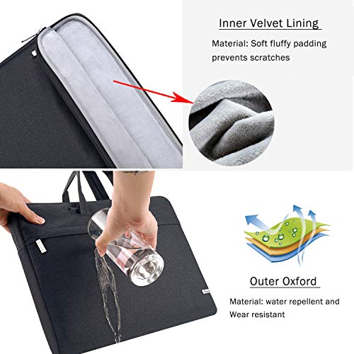 V Voova 17 17.3 Inch Messenger Bag for Laptop Waterproof Shockproof Computer Cover Sleeve with Pockets Strap Compatible for Chromebook,Notebook MacBook Pro 17" HP/Lenovo/ASUS/Acer/Ipad Pro,Black