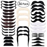 PBPBOX 36 Pack Self Adhesive Fake Mustaches Novelty for Mexcian and Birthday Party Costume