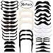 PBPBOX 36 Pack Self Adhesive Fake Mustaches Novelty for Mexican and Cinco de Mayo Party Costume