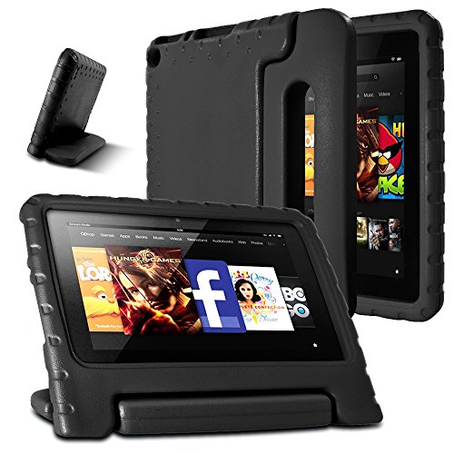 AFUNTA Fire 7 2015 Case,Light Weight Shock Proof Convertible Handle Stand EVA Protective Kids Case for Amazon Fire 7 inch Display Tablet (5th Generation - 2015 Release Only)-Black