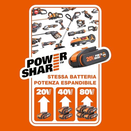 WX381 Martello perforatore a batteria, con batteria e caricabatterie
