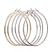 3 Pairs Big Hoop Earrings,Haluoo Stainless Steel Large Hoop Earrings 18K Gold Plated Earrings Thin Rose Gold Silver Plated Hoop Earrings Statement Earrings For Women Girls (Rose Gold,Silver,Gold)thumb 1
