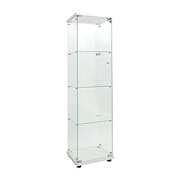 nifoti 4-Shelf LED Lights Glass Display