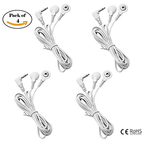 TENS Wires Electrode Wires for TENS Unit, Durable Electrodes Lead Wires for TENS, Snap On TENS Electrodes Wires (4 Count)