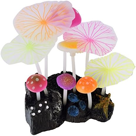 Fengirl Aquarium Decorations Luminous simulation water grass mushroom lotus leaf