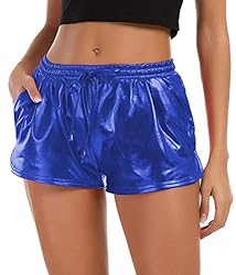Women's Metallic Shorts Sparkly Hot Outfit Shiny