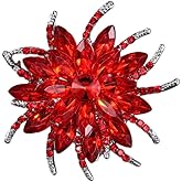 Sparkly Rhinestone Flower Brooch Pin Colorful Fireworks Brooches Large Floral Crystal Brooch Elegant Flower Corsage Brooches Wedding Party Birthday Fashion Jewelry Accessories for Women
