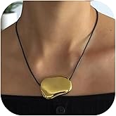 Roe Dolph Gold Pendant Necklace Boho Statement Necklaces for Women Chunky Charm Necklace Long Cord Necklaces with Drop Style Christmas Jewelry Gift