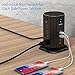 Surge Protector Tower Flat Plug, NTONPOWER 8 Outlets 5 USB Desktop Charging Station with Individual Switches, 6 FT Power Strip Extension Cord, 13A Circuit Breaker for Home Office Dorm Essential