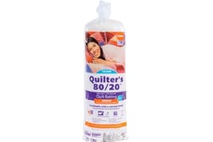 Fairfield Quilter’s 80/20 Quilt Batting, Premium Cotton and Polyester Quilters Batting, Ideal for Clothing, Crafts, Wall Hangings, and Quilts, Quilting Supplies, Medium, 72" x 90"
