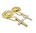 Fashion 21 Egyptian Ankh, Cross Pendant 20, 24, 30 inches Box Chain 2 Necklace Set in Gold Tone (20