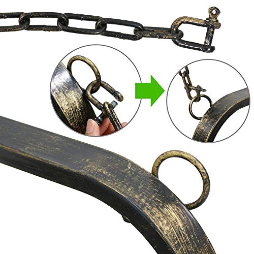 image for BBBuy Treated Porch Swing - Antique Metal Iron Patio Hanging Porch Swi