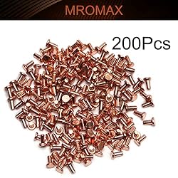 MroMax 200PCS Round Flat Head Rivet 0.16" x