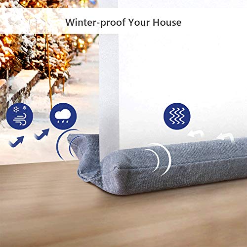 Suptikes 2 Pack Door Draft Stopper ，Twin Door Sweep for Sound Proof