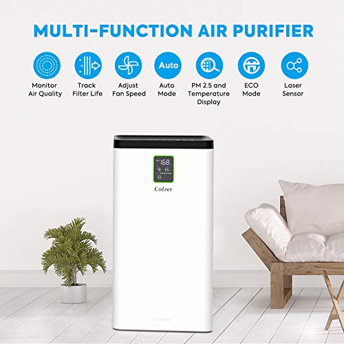 Colzer 3000 Sq Ft Air Purifier for Home Large Room with Dual H13 True