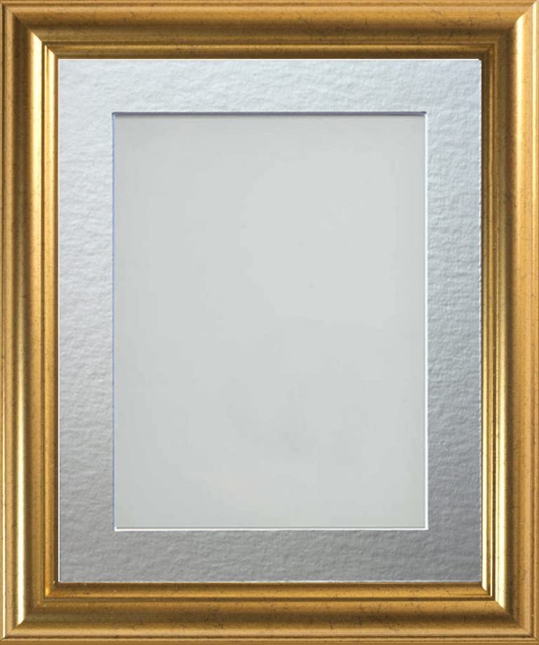 Frame Company Eldridge Gold Photo Frame with Silver Mount, 12x10 for 10x8 inch, fitted with perspex — image 1