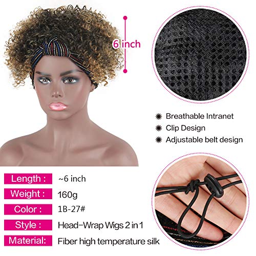 LESOA-Kinky-Curly-Wig-Headband-Wig-for-Black-WomenWrap-Wig-2-in-1-Afro-Wig-Short-Curly-Wigs-For-Black-Women-Synthetic-Jerry-Curly-Hair-Wigs-with-Headwraps-Curly-Full-Wig-Heat-Resistant-Hair-for-Women