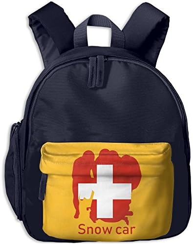 Snow Car Swiss Flag Boy Children Shoulder Bags Funny Lightweight Print School Backpacks Bookbags