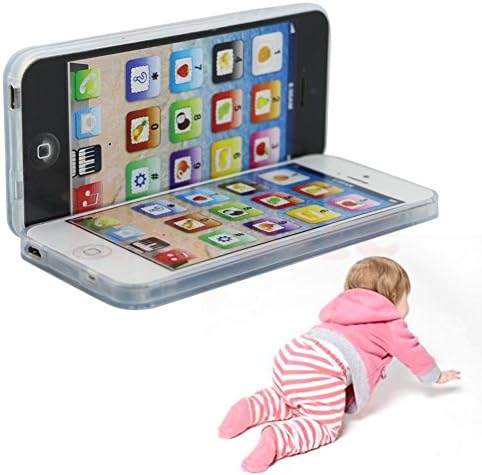 PlayPhone 2 Pack Children's Light up Imitation Cell Phone with Sound Effects - Play to learn, Touch screen with 8 functions and dazzling LED lights. USB Rechargable (2 Pack)