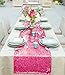 14''x108'' Fuchsia Sparkle Sequin Runner, Hot Pink Sequin Table Runner Glitter Table Runner for Party Event Table Decor