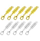 Anser Creative Pack of 10pcs Gold and Silver Color Magnetic Lobster Clasp for Jewelry Necklace Bracelet