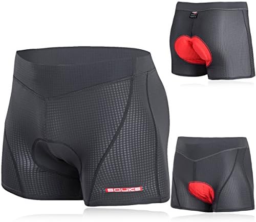 YanHu Men's 4D Padded Cycling Underwear Shorts Breathable Lightweight Performance Mountain Bike Bicycle Cycling Shorts Underpants Padded 2.3 CM Sponge Durable Short Pants (L 29"-36", Dark grey)