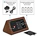 OCT17 Wooden Wood Clock, New Version LED Alarm Digital Desk Clock Adjustable Brightness, Alarm Time, Displays Time Date Temperature - Brown