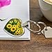 Field of Sunflowers Keychain Heart Love Metal Key Chain Ring