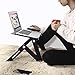 Laptop Stand, Alloyseed Foldable Laptop Table, Height Adjustable Aluminum Laptop Desk for Bed and Sofa, Portable Laptop Bed Tray Table, Including 2 Cooling Fans and Mouse Pad, Macbook Notebook TV Desk