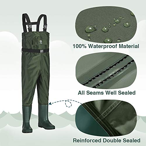 TIDEWE Chest Waders for Kids, Waterproof Youth Waders with Boot Hanger