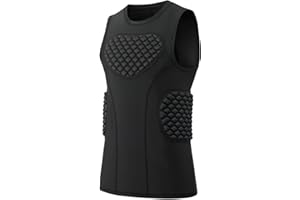 Topeter Baseball Chest Protector, Football Padded Compression Shirt w/ Heart Sternum Rib Guard for Softball, Rugby