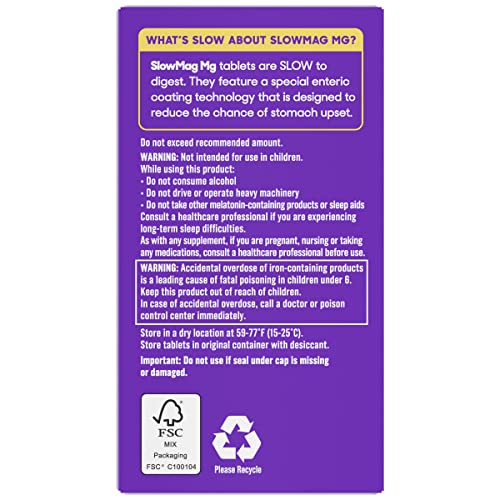 SlowMag MG Calm + Sleep Magnesium Citrate with Melatonin Supplement