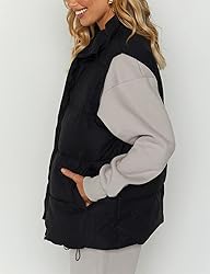 Freyhem Puffer Vest Women Sleeveless Quilted Zip Up