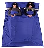 Outgeek Double Sleeping Bag Liner Lightweight 2 Person Sleep Sack Convenient for Camping Travel Hotel