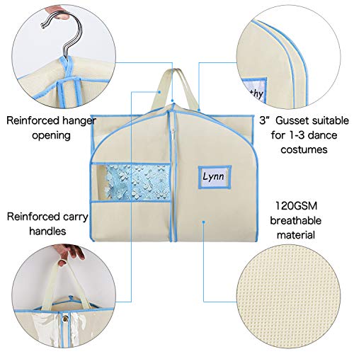 Syeeiex Dance Costume Garment Bag 40-inch with Accessories Zipper Pockets for Children Dance Dresses T-Shirt Skirt Clothing Carrying and Storage - Thumbnail 2