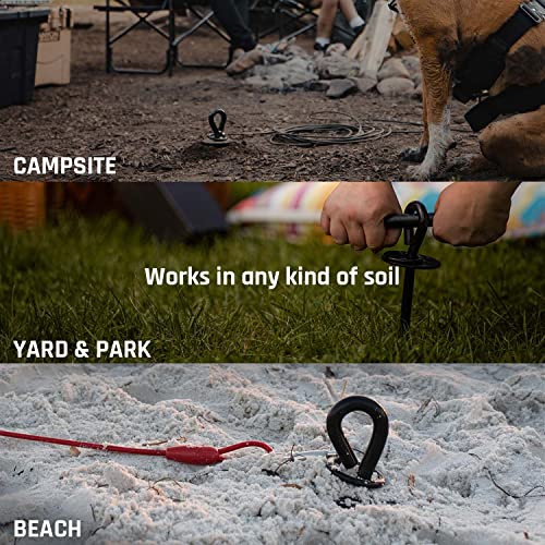 SÄKER Heavy Duty Tie Out Stake Premium Strongest Dog Anchor Holds 2