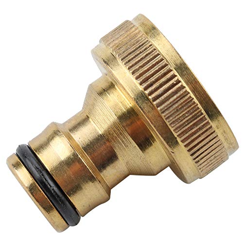 Garden Hose Quick Connect Fittings, 3/4 Inch GHT Solid Brass, Garden Hose Splitter, Heavy Duty Brass Y 2 Way Solid Valve Garden Hose Connector with Comfort Grip