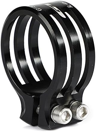 GYMTOP 31.8mm/34.9mm/37mm 3 Sizes Seatpost Clamp Ultralight Quick Release Aluminium Alloy Tube Clip for MTB Mountain Road Bike (black, 31.8mm)