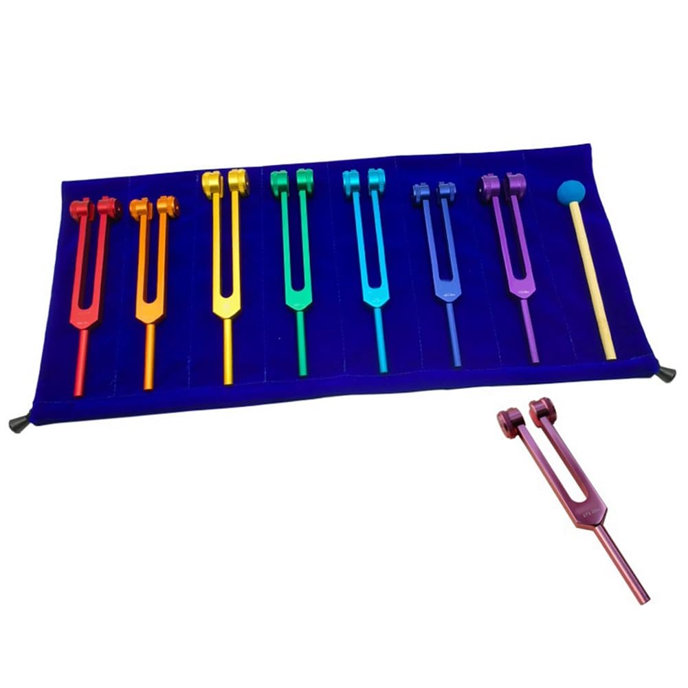 Dropfree Chakra Tuning Fork Set for Healing, Sound Therapy, Maintaining Perfect Harmony of Body, Mind and Spirit