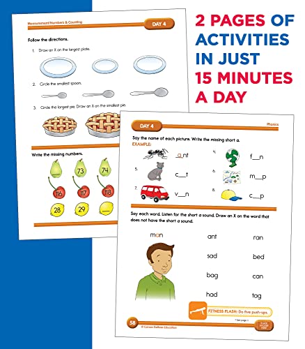 Summer Bridge Activities Kindergarten to 1st Grade Workbooks, Math, Reading Comprehension, Writing, Science, Fitness, Social Studies Summer Learning, 1st Grade Workbooks All Subjects With Flash Cards