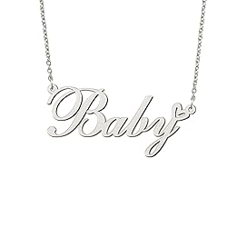 BYBWBL Baby Name Pendant Necklace Silver Color