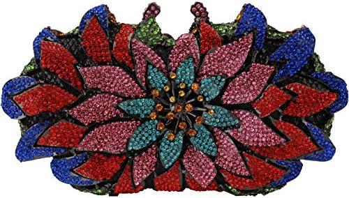 Yilongsheng Women New Rhinestones Big Flower Clutch Bags For Party Wedding L-5739 (Multicolor 01)