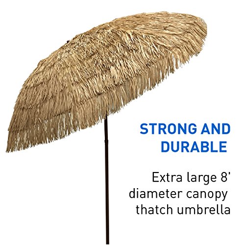 Easygo 8 Thatch Patio Tiki Umbrella Tropical Palapa Raffia